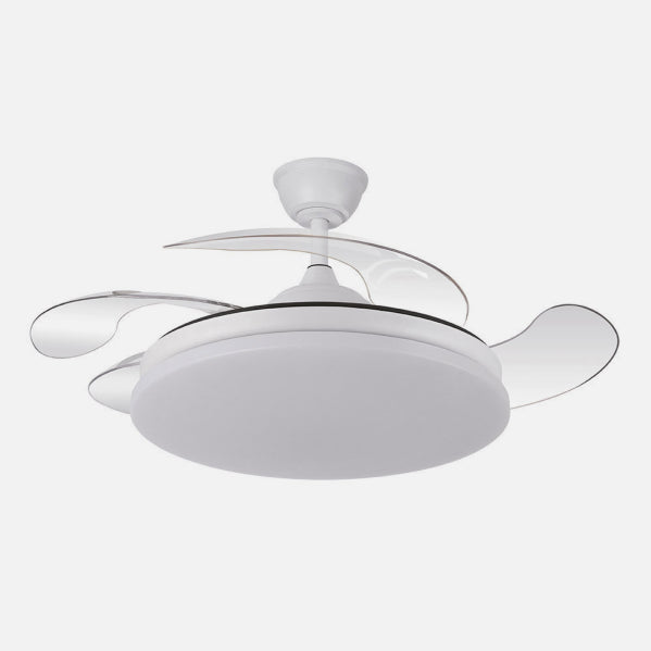 Ventilador Dc Tridente 59w Blanco 4aspas Desp.107d 6980lm Reg.intensidad Remoto+temporizador+memoria 3000-4000-6000k