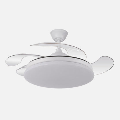 Ventilador Dc Tridente 59w Blanco 4aspas Desp.107d 6980lm Reg.intensidad Remoto+temporizador+memoria 3000-4000-6000k