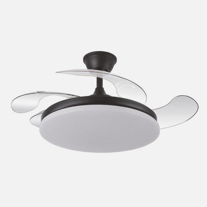 Ventilador Dc Tridente 59w Negro 4aspas Desp. 107d 6980lm Reg.intensidad Remoto+temporizador+memoria 3000-4000-6000k
