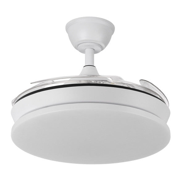 Ventilador Dc Tridente Mini 59w Blanco 4aspas Desp. 91d 6980lm Reg.intensidad Remoto+temporizador+memoria 3000-4000-6000k