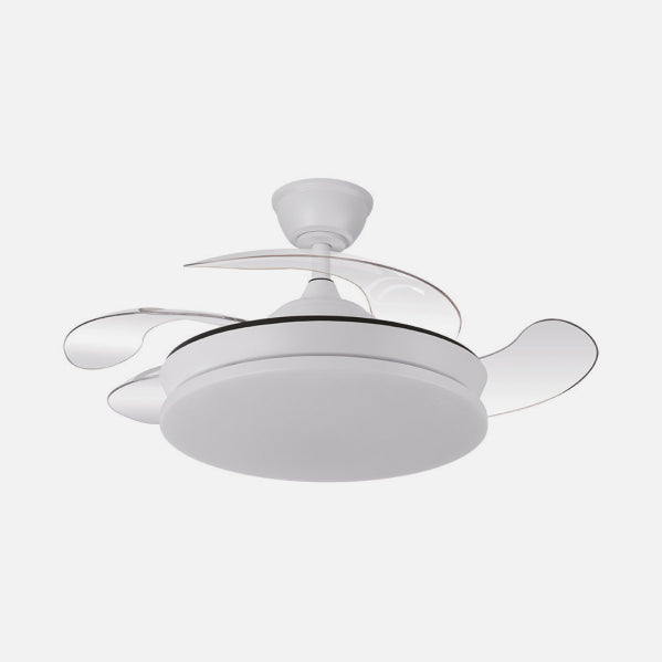 Ventilador Dc Tridente Mini 59w Blanco 4aspas Desp. 91d 6980lm Reg.intensidad Remoto+temporizador+memoria 3000-4000-6000k