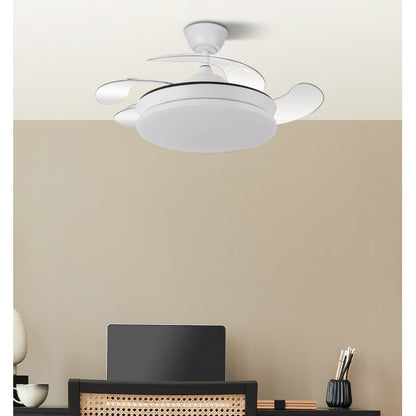 Ventilador Dc Tridente Mini 59w Blanco 4aspas Desp. 91d 6980lm Reg.intensidad Remoto+temporizador+memoria 3000-4000-6000k