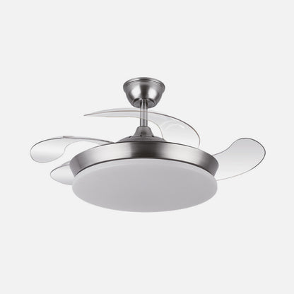 Ventilador Dc Tridente Mini 59w Niquel 4aspas Desp.91d 6980lm Reg.intensidad Remoto+temporizador+memoria 3000-4000-6000k