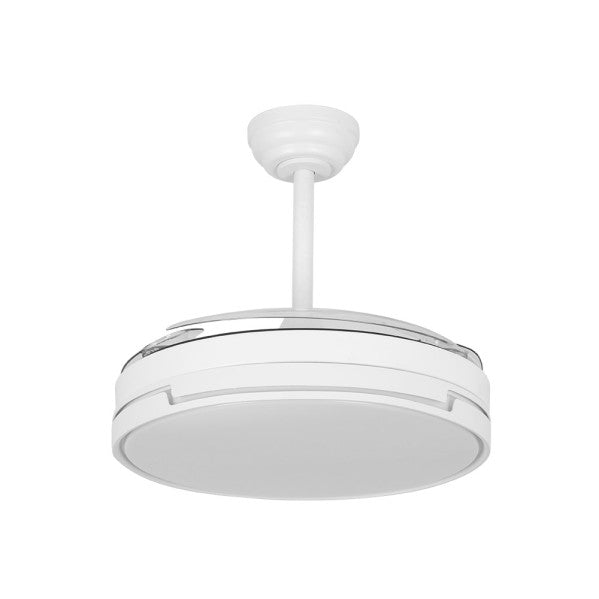 Ventilador Dc Papiro 59w Blanco 4aspas desp.107d 5900lm Reg.intensidad 3000k,4000k,6000k Remoto+ Memoria+ Temporizador