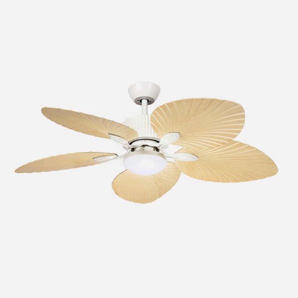 Ventilador Dc Torcal 24w Blanco/haya 5aspas 6vel 130d 2880lm 3000-4500-6500k Remoto+memoria+temporizador