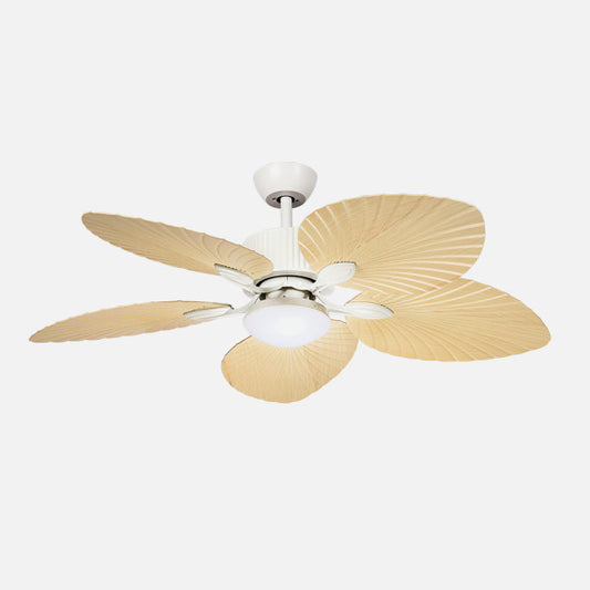 Ventilador Dc Torcal 24w Blanco/haya 5aspas 6vel 130d 2880lm 3000-4500-6500k Remoto+memoria+temporizador