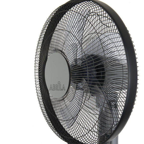 Ventilador De Pie Borlon Negro/gris 3 Vel.55w 5x2aspas Orientable+ Remoto+ Temporizador Regx43x40 Cm