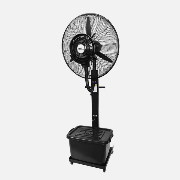Ventilador De Pie Diluvio Negro 3velocidades 240w Nebulizador Tanque 42l Ruedas Fijo Y Rot.170x71x45cm