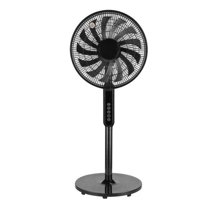 Ventilador De Pie Torbellino Negro 3velocidades 60w 13aspas Regx41x41 Display Oscilante, Remoto, Temporizador
