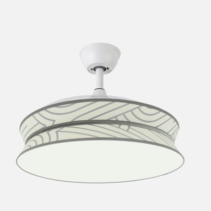 Ventilador Decor 72w Blanco/blanco Plata 108d 3asp  7200lm 3000-4000-6000k Remoto+memo+temp
