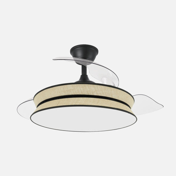 Ventilador Decor 72w Negro/natural Negro 108d 3asp  7200lm 3000-4000-6000k Remoto+memo+temp