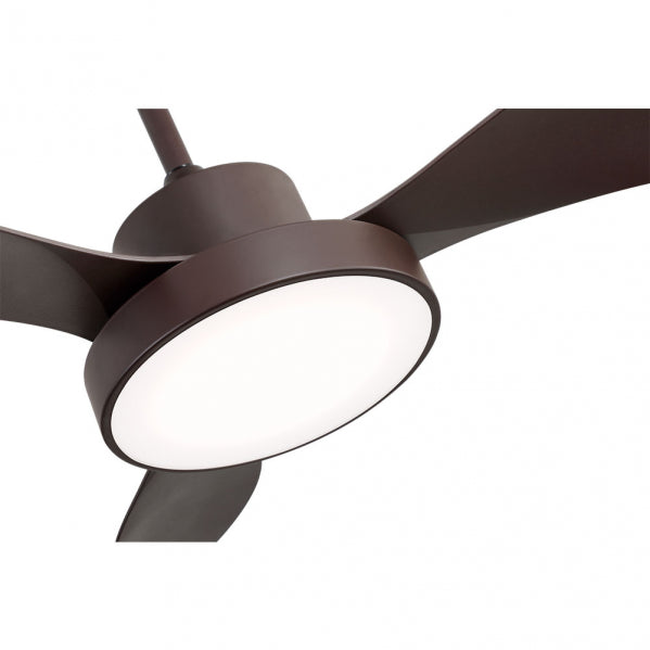 Ventilador Dc Hayate 48w 4080lm Marron 3 Asp 33/48x120x120cm 3000-4000-6000k C/remoto, Memoria Y Temporizador