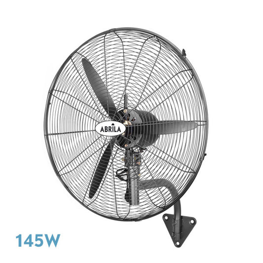 Ventilador Pared Indust.borrasca Negro 3velocidades 145w 3aspas Fijo Y Rotatorio 60x56x30cm
