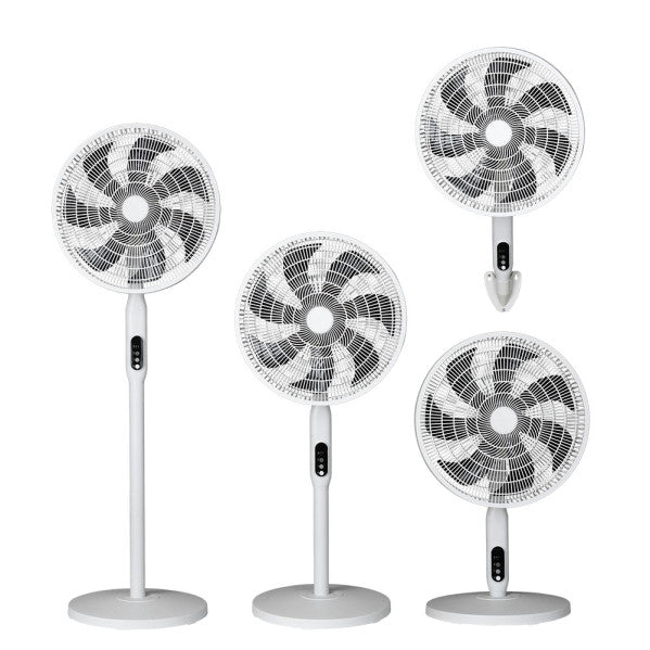 Ventilador Pie 3x1 Mixin Blanco 3vel 60w 7asp 45d  Fijo/rotatorio Suelo/pared/sobremesa Regx45x45cm