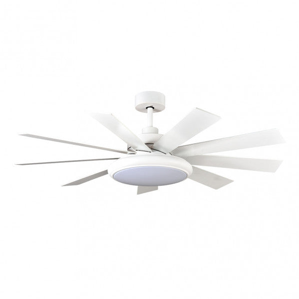 Ventilador Dc Pireo 36w Blanco 9 Aspas Blanca/haya  6 Vel 3000k, 4500k, 6000k 3800lm 132d C/remoto, Memoria Y Temporizador