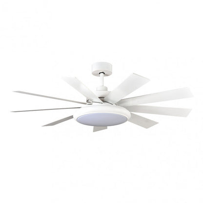 Ventilador Dc Pireo 36w Blanco 9 Aspas Blanca/haya  6 Vel 3000k, 4500k, 6000k 3800lm 132d C/remoto, Memoria Y Temporizador