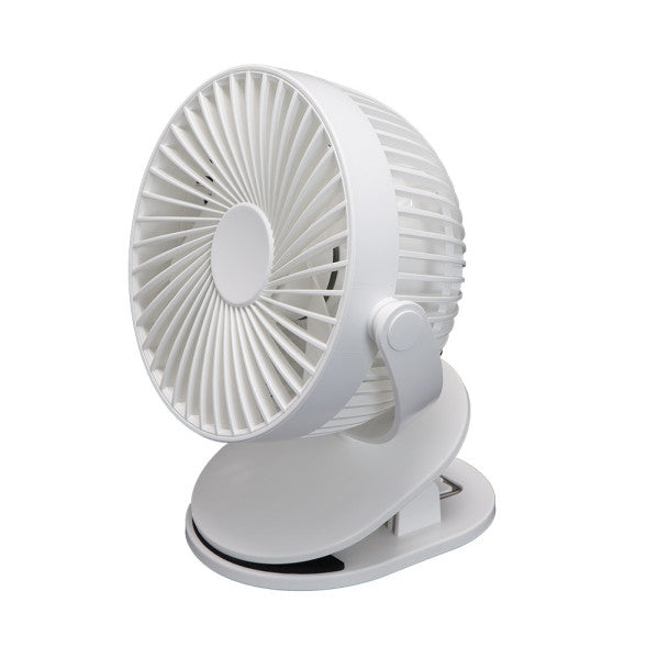 Ventilador Sobremesa C/pinza Peñafiel Blanco 5w 3+1vel Recargable Alimentacion Usb 5aspas Motor Dc 18x16x13cm Inalambrico