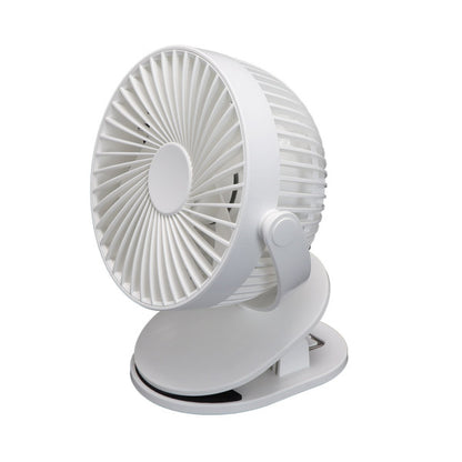 Ventilador Sobremesa C/pinza Peñafiel Blanco 5w 3+1vel Recargable Alimentacion Usb 5aspas Motor Dc 18x16x13cm Inalambrico