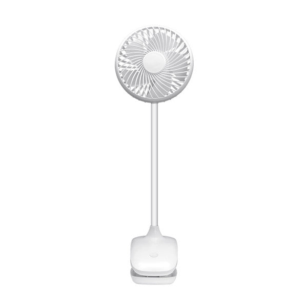 Ventilador Sobremesa C/pinza Sines Blanco 5w 3+1velocidades Recargable Alimen.usb 5asp Motor Dc 36x12,5x11,5cm Inalambrico