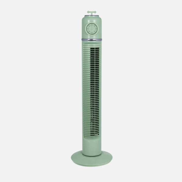 Ventilador Torre Huracan Verde 45w 3velocidades Temporizador  Fijo Y Rotatorio 75x22x22cm